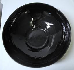 Large Santa Clara Native American Indian Pottery Polychrome Dough Bowl, Signed Marie on the Bottom,