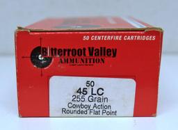 Full Box Bitterroot Valley .45 LC 255 gr. Cowboy Action Rounded Flap Point Cartridges Ammunition...