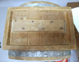 Primitive 3 Gallon Butter Churn Marked New Style White Cedar Cylinder Churn No. 1...