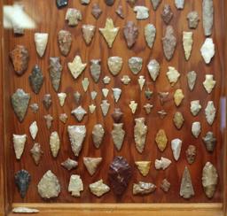 Frame of Prehistoric Native American Indian Arrowheads and Tools from the W.R. (Uncle Billy) Newman