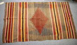 Native American Indian Navajo Hand Spun Wool...Chinle Blanket, Circa 1870's, 73" x 42", Small Hole