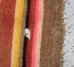 Native American Indian Navajo Hand Spun Wool...Chinle Blanket, Circa 1870's, 73" x 42", Small Hole