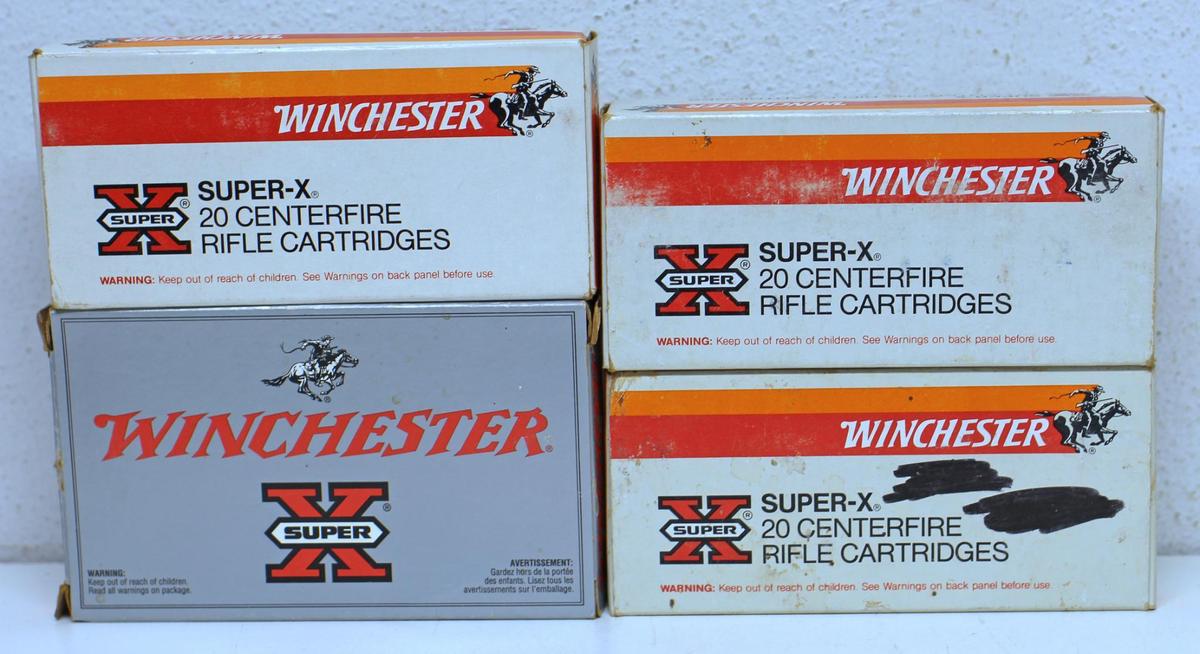 Four...Full Boxes Winchester Super X .356 Win. 200 gr. Power-Point SP Cartridges Ammunition...
