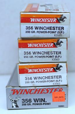 Four...Full Boxes Winchester Super X .356 Win. 200 gr. Power-Point SP Cartridges Ammunition...