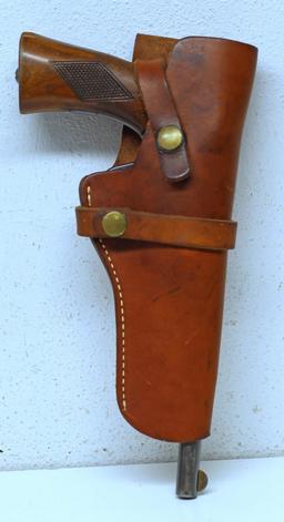 Iver Johnson Target Sealed 8 .22 LR Double Action Revolver Some Chipping at Bottom of Grip Leather