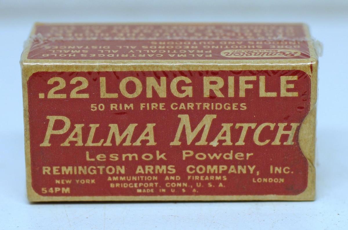 Full Vintage Box Remington .22 LR Palma Match Lesmok...Cartridges Ammunition...