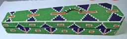 Old Native American Indian Fully Beaded Violin Case, Written with Beadwork on the Bottom "R H