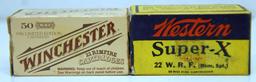 Full Vintage Box Western Super-X .22 WRF (Rem.Spl.) and Full Box 1986 Ltd. Ed. Winchester .22 WRF