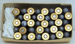 Partial Vintage Two Piece Box of 40 Winchester .44 S&W Russian Cartridges Ammunition...