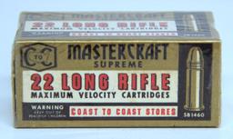Full Vintage Box Coast-to-Coast Mastercraft...Supreme .22 LR Maximum Velocity Cartridges Ammunition.
