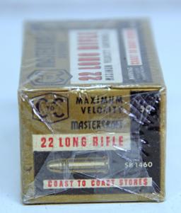 Full Vintage Box Coast-to-Coast Mastercraft...Supreme .22 LR Maximum Velocity Cartridges Ammunition.