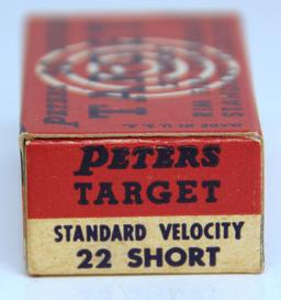 Full Vintage Box Peters Target Standard Velocity .22 Short Cartridges Ammunition...