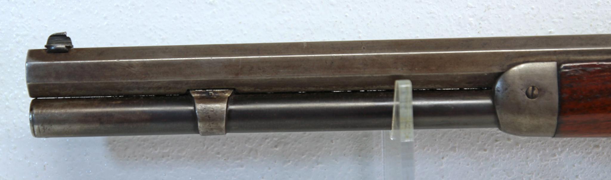 Winchester Model 1873 .38 WCF Lever Action Rifle... 18" Octagon Barrel... Short Crack Left Side Bott
