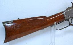 Winchester Model 1873 .38 WCF Lever Action Rifle... 18" Octagon Barrel... Short Crack Left Side Bott