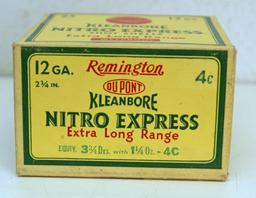 Full Vintage Box Remington Kleanbore...Nitro Express 12 Ga. Shotshells Ammunition...