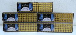 Five 100 Round Boxes Federal .22 LR Cartridges Ammunition...