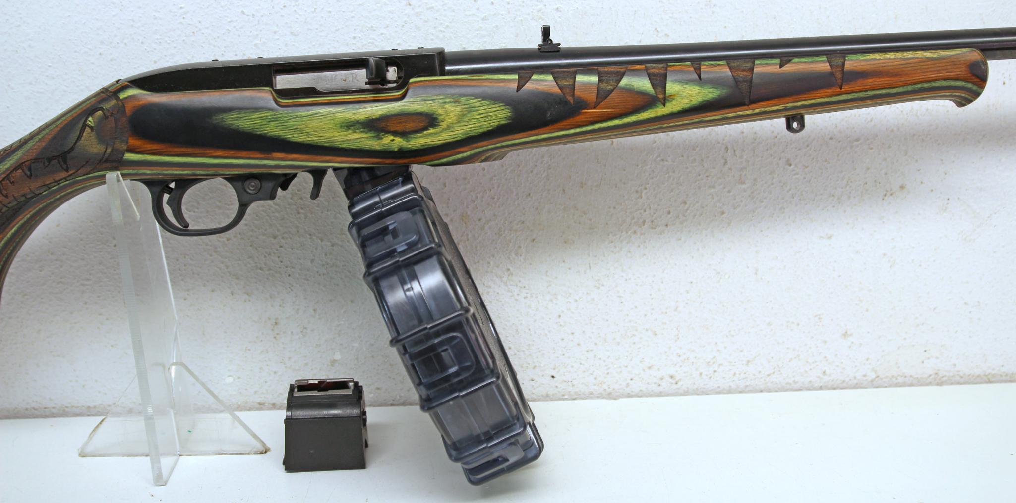 Ruger 10/22 .22 LR Semi-Auto Rifle, Like New, No Box... Carved Alligator in Laminated Stock... Origi
