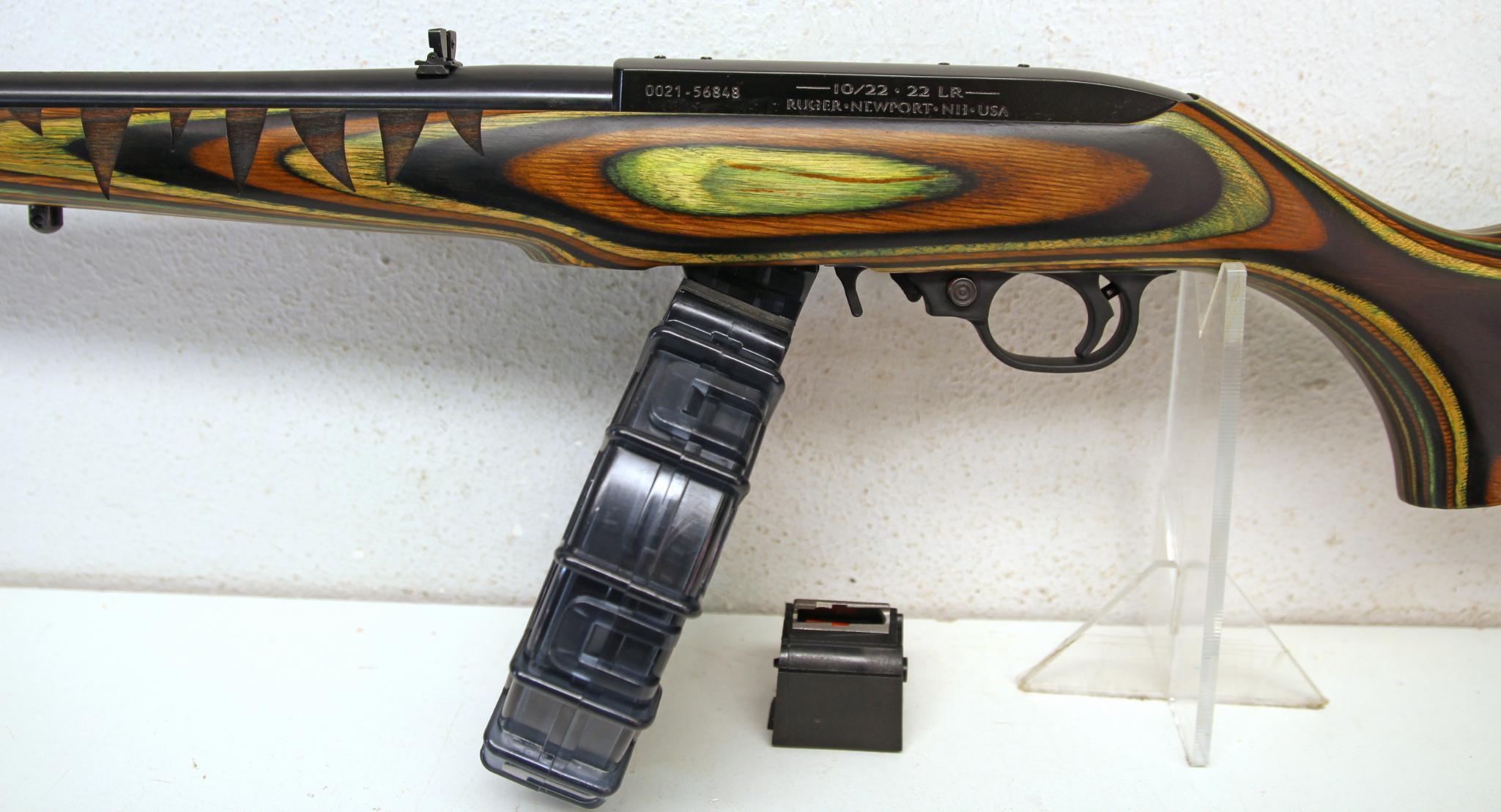 Ruger 10/22 .22 LR Semi-Auto Rifle, Like New, No Box... Carved Alligator in Laminated Stock... Origi