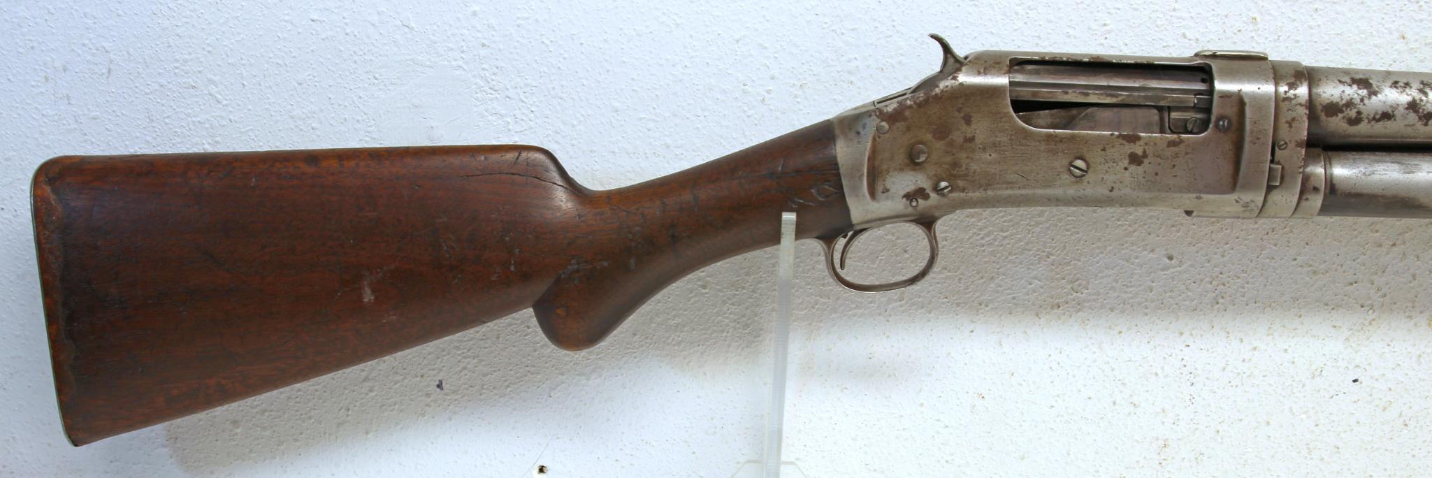 Winchester Model 1897 12 Ga. Pump Action Shotgun... Crack Left Side Wrist of Stock... Poor Finish on