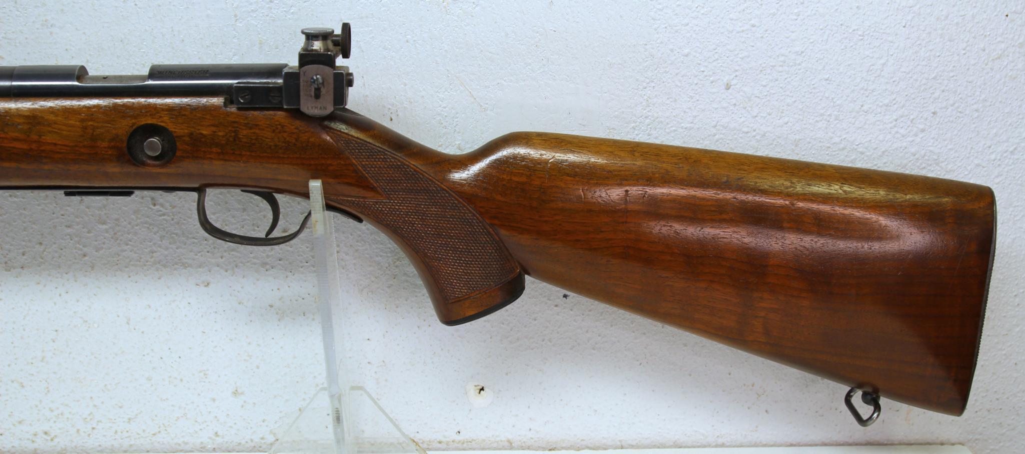 Winchester Model 75 Sporting Deluxe .22 LR Bolt Action Rifle w/Lyman Rear Peep Sight... Checkered Wo