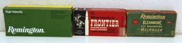 3 Different Full Boxes .222 Remington 50 gr. Soft Point Cartridges Ammunition - Remington, Hornady