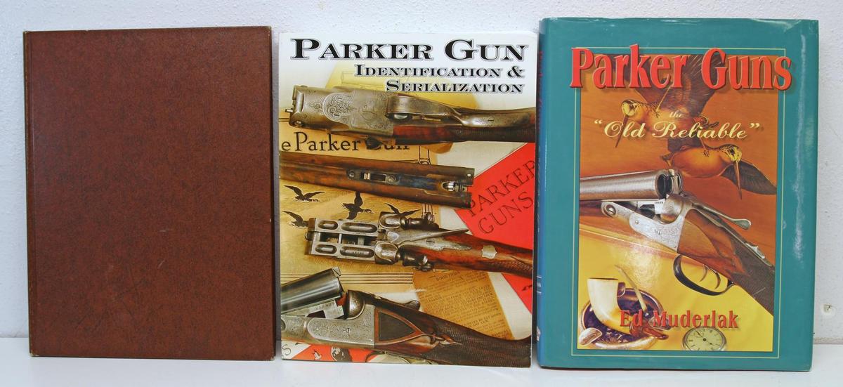 3 Parker Gun Books - Parker Gun Identification and Serialization, The Parker Gun by Larry L. Baer,