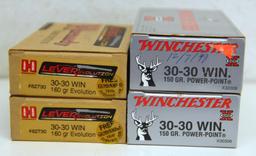 4 Full Boxes .30-30 Win. Cartridges Ammunition -2...Hornady LeveRevolution...160 gr. Evolution and 2