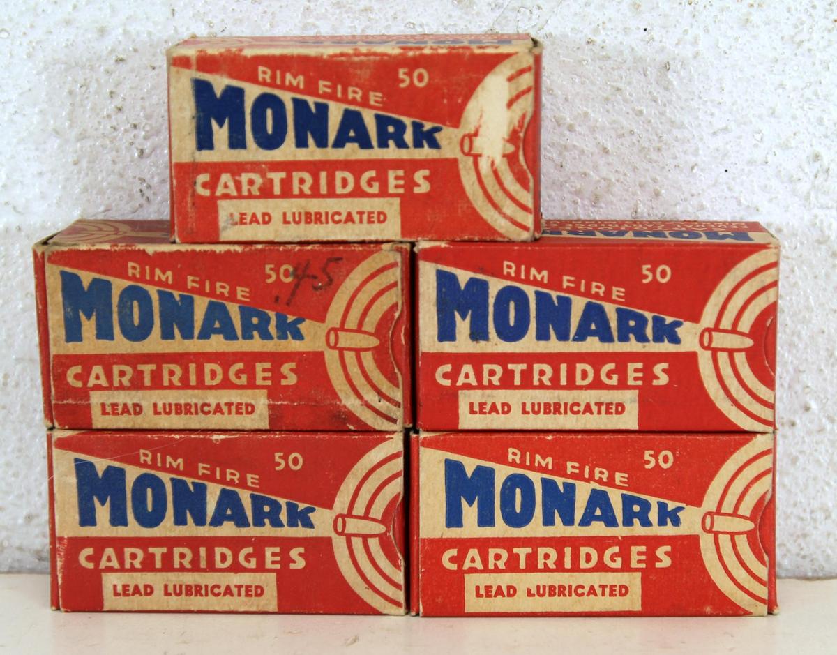 5 Full Vintage Boxes Federal Monark .22 LR Cartridges Ammunition...