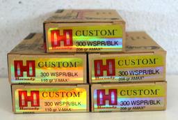 5 Full Boxes Hornady....300 WSPR/BLK 110 gr. V-Max Cartridges Ammunition...