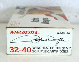 Partial Box of 18 Winchester Commemorative John Wayne .32-40 Winchester 165 gr. SP Cartridges