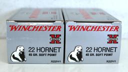1 Full Box and 1 Partial Box of 31 Winchester Super X .22 Hornet 45 gr. SP Cartridges Ammunition...