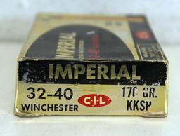 Full Vintage Box C-I-L Imperial .32-40 Winchester 170 gr. Cartridges Ammunition...