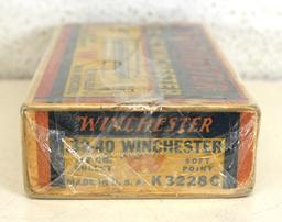 Full Vintage Box Winchester .32-40 Winchester 145 gr. SP Cartridges Ammunition...