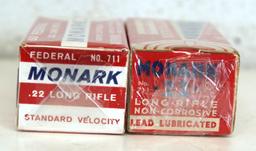 2 Different Full Vintage Boxes Federal Monark .22 LR Cartridges Ammunition...