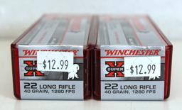 2 Full 100 Round Cases Winchester Super X .22 LR 40 gr. Cartridges Ammunition...