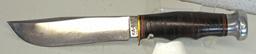 Union Cutlery Ka-Bar Fixed Blade Hunting Knife with Leather Sheath - 9 1/4" Overall...