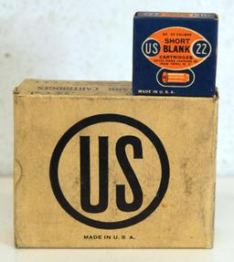 Full Vintage Brick Box of 500 U.S. Cartridge Co. .22 Cal. Blank Cartridges - 10 Boxes of 50...