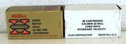 Full Box Western Super-Match Gold .22 LR and Full Box Olin Corp. .22 LR Standard Velocity Cartridges