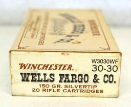 Full Vintage Box Winchester Commemorative Wells Fargo & Co. .30-30 150 gr. SilverTip Cartridges