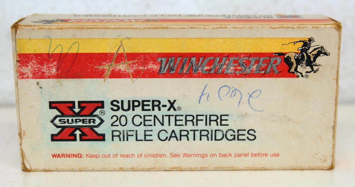 Full Box Winchester Super-X .356 Winchester 250 gr. Power-Point SP Cartridges Ammunition, Box Faded