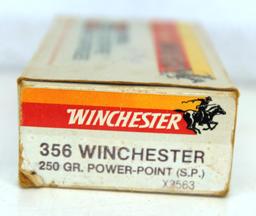 Full Box Winchester Super-X .356 Winchester 250 gr. Power-Point SP Cartridges Ammunition, Box Faded