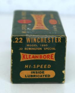 Full Vintage Box Remington .22 Winchester Model 1890 .22 Remington Special Hi-Speed Cartridges