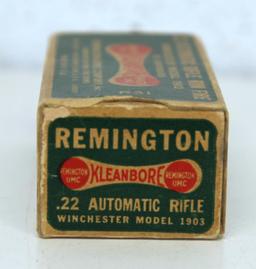 Full Vintage Remington Dog Bone Box .22 Automatic Rifle Rimfire Cartridges Ammunition for Winchester