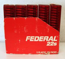 Federal Silhouette .22's 5 Plastic 100 Packs Cartridges Ammunition...