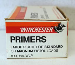 Full Box 1,000 Winchester Primers Large Pistol WLP for Standard or Magnum Pistol Loads Reloading...
