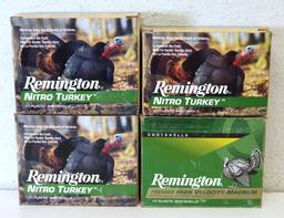 4 Full Boxes of 10 Remington Turkey Loads 12 Ga. Shotgun Shells Ammunition - 3 Boxes 3 1/2" 4 Shot,