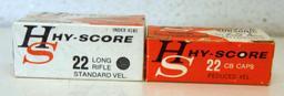 Full Vintage Box Hy-Score .22 LR Standard Velocity and Full Box Hy-Score Subsonic .22 CB Caps