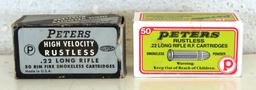 Full Vintage Box Peters High Velocity Rustless .22 LR and Full Collectible Box Peters Rustless .22