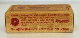 Full Vintage Box Remington UMC .25 Automatic Cartridges Ammunition - Old Tape on One End...