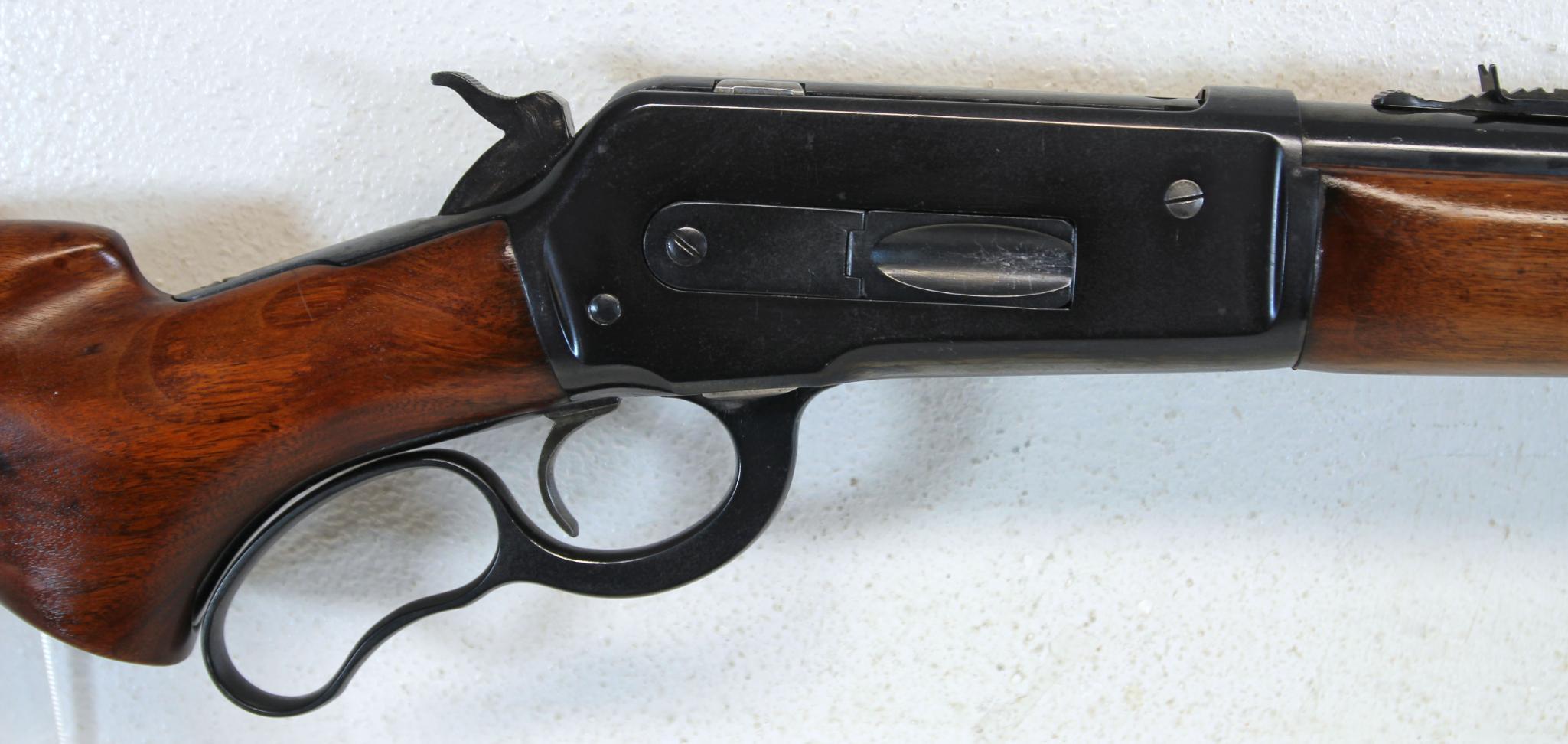 Winchester Model 71 .348 WCF Lever Action Rifle Under Left Side Wrist of Stock by Receiver is Small